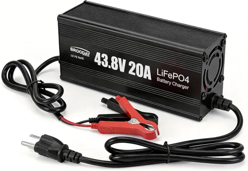 Vista 18 de Cargador de batería LiFePO4 de 14.6V 10A para baterías de fosfato de hierro y litio de 12 V, carga rápida, alta eficiencia, indicador LED, diseño