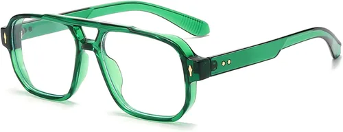 Vista 10 de PORADAY Gafas de Bloqueo de Luz Azul para Mujeres y Hombres Estilo Retro Cuadrado de los Años 70 Gafas de Aviador Gafas Rectangulares para gris