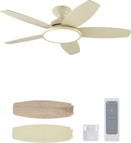 Vista 12 de Ventiladores de techo VONLUCE de 42 pulgadas con luces, color verde