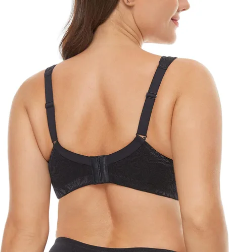 Vista 2 de Wingslove - Brasier para mujer, cobertura completa, sin acolchado, cómodo, minimizador, sin alambre, talla extragrande