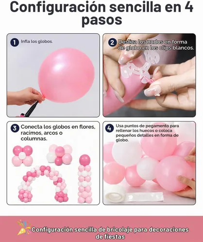 Vista 3 de Tinabless Balloon Arch Clips Set, 80 Reusable Balloon Clips with Tying Tool Balloon Clip Sets - 80pcs