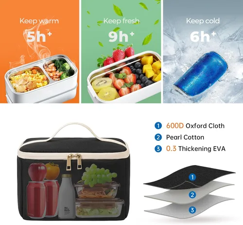 Vista 3 de ETRONIK Mochila de almuerzo para mujer, mochila para laptop de 15.6 pulgadas con puerto USB, mochila de trabajo para profesores y enfermeras
