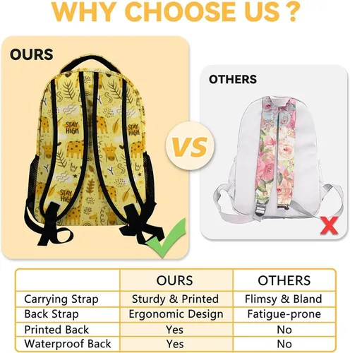 Vista 4 de Linda mochila de jirafa para niñas y niños, mochila escolar de 16 pulgadas para niños y estudiantes, mochila Kawaii de gran capacidad, Jirafa -2