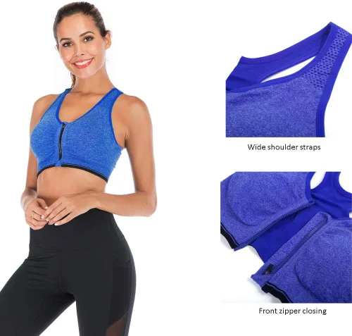 Vista 2 de YEYELE Medium Support and Removable Pad Tank Top Racerback Post Surgery Sports Bras for Women