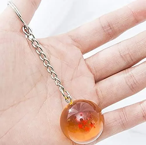 Vista 4 de Thedmhom 1 llavero de bola transparente de anime 2018 con forma de bola de dragón llavero de bola de 7 estrellas novedoso colgante de regalo pequeño