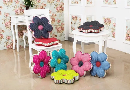Vista 3 de ABREEZE Almohadas de flores para niñas, almohada decorativa para interiores y exteriores, con forma de flor, cojín de asiento, cojín de suelo, 16 x