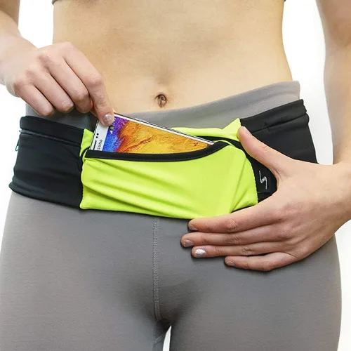 Vista 15 de Riñonera ajustable de 3 bolsillos para correr, riñonera para entrenar con respaldo resistente al sudor, soporta todos los modelos de iPhone