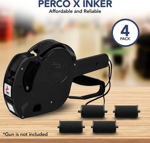 Vista 4 de Perco X Pricing Gun Labeler - Rollos de tinta de repuesto preferidos para pistola de precio Perco X, recarga de tinta fácil y conveniente incluso