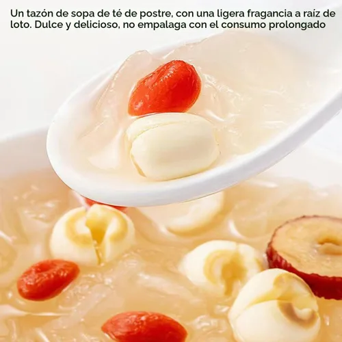 Vista 7 de Semilla de loto blanco seca 10.58oz hueco perfecto para sopa de postre dulce, pasta