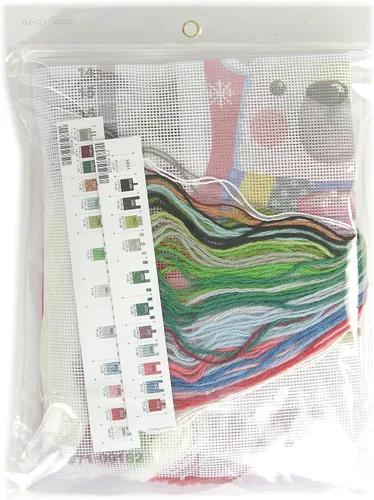 Vista 2 de Dimensions 71-09162 Chill Out Kit de Calcetín de Navidad de Needlepoint Personalizable, 16" de Largo, Multicolor, 7 piezas