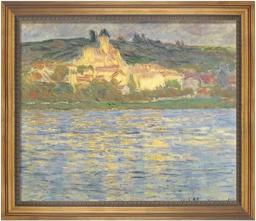 Vista 34 de Famous Paintings Villas at Bordighera por Claude Monet impresiones en lienzo con marco de madera, carteles e impresiones naturales para baño, sala