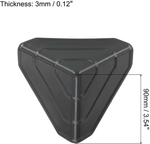 Vista 2 de MECCANIXITY Protector de esquina PP plástico 3.5 "x 3.5" x 3.5" para cartón, cajas de embalaje negro paquete de 8