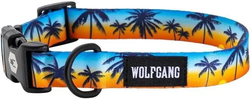 Vista 22 de Wolfgang - Collar de perro resistente y ajustable con hebilla de nailon de liberación rápida para caminar y entrenar, estampado BrookTrout, talla S