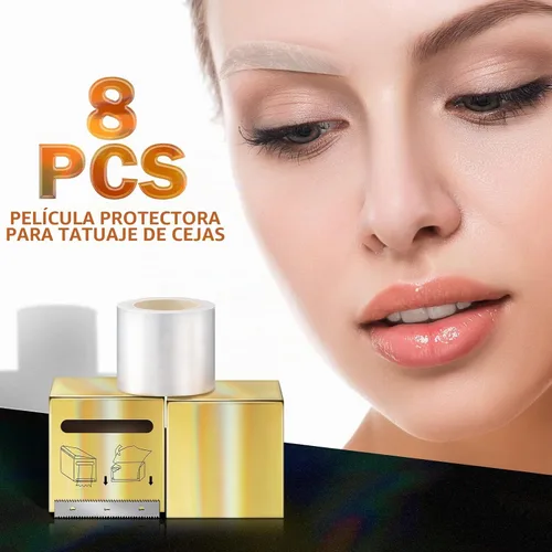 Vista 2 de Teling 8 Rolls Desechable Ceja Tatuaje Plástico Envoltura Transparente