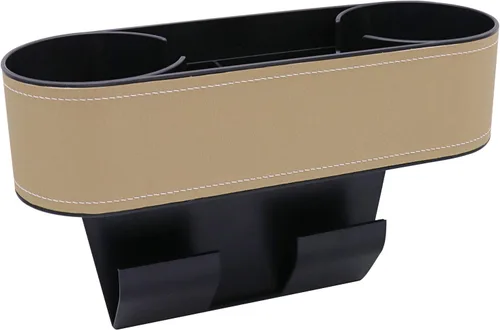 Vista 14 de Portavasos de automóvil, portavasos para asiento delantero automático, cubierta de piel sintética, soporte para bebidas, organizador de relleno