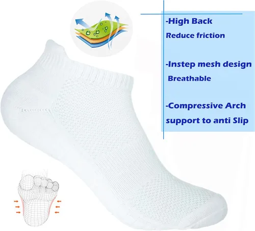 Vista 2 de Hycome 5 pares de calcetines deportivos para correr y correr con cojín de corte bajo