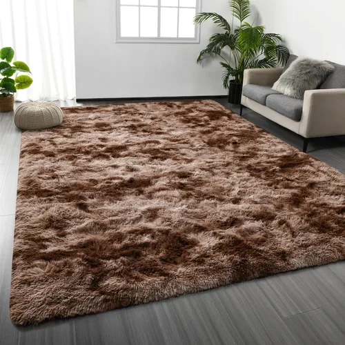 Vista 18 de Deerhoo Alfombra de Área Shag, 4 X 6 Alfombras de Felpa Suaves para Sala de Estar, Alfombra Ultra Suave Esponjosa y Peluda para Dormitorio, Alfombra