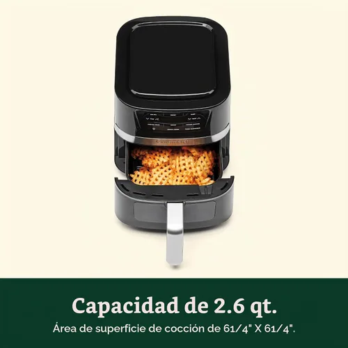 Vista 7 de Cuisinart Freidora de Aire, Cesta Compacta de 2.6 Cuartos con 3 Funciones de Cocina para Freír al Aire, Asar y Hornear, 3 Ajustes Preestablecidos
