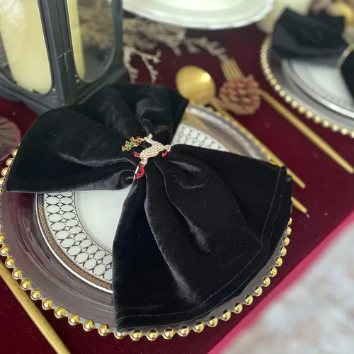 Vista 3 de Servilletas de terciopelo, 20 x 20 pulgadas, servilletas de cena suaves, servilletas de boda, servilletas de mesa adecuadas para bodas, fiestas