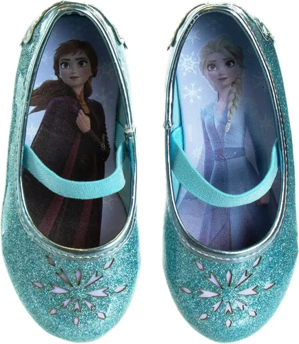 Vista 5 de Disney Frozen Elsa Minnie Mouse - Zapatos planos Mary Jane para niñas, disfraz de princesa de personaje de gelatina para niños, ballet, bailarina