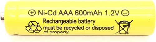 Vista 2 de AAA tamaño NiCd AAA 600mAh 1.2V baterías recargables para lámpara solar luz solar (6-PCS AAA 600mAh amarillo)