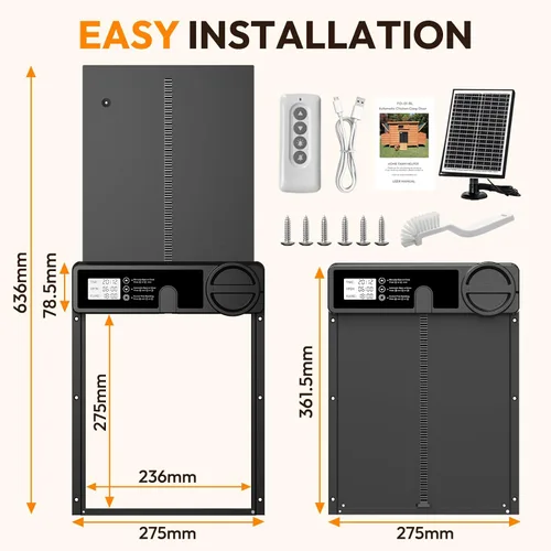 Vista 8 de Puerta automática de gran tamaño del gallinero accionada por energía solar