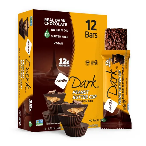 Vista 23 de NuGo Dark, caja variada de muestra, barra de proteínas veganas de 0.47-0.31 onzas, sin gluten, 12 CT