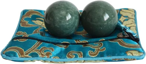 Vista 8 de Bolas de baoding tradicionales chinas de mármol natural negro y blanco para ejercicio de salud, medicina, bolas de masaje para terapia de manos