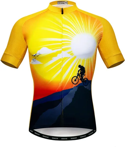 Vista 10 de Camisetas de ciclismo para hombre, camiseta de ciclismo de montaña, manga corta, transpirable, camisetas de ciclismo de secado rápido