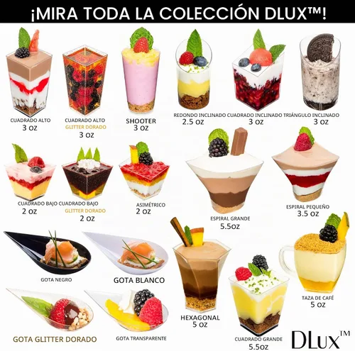 Vista 6 de 100 platos mini de aperitivo en forma de gota de 4 pulgadas, cucharas reutilizables de plástico negro - Platos para servir postres y aperitivos