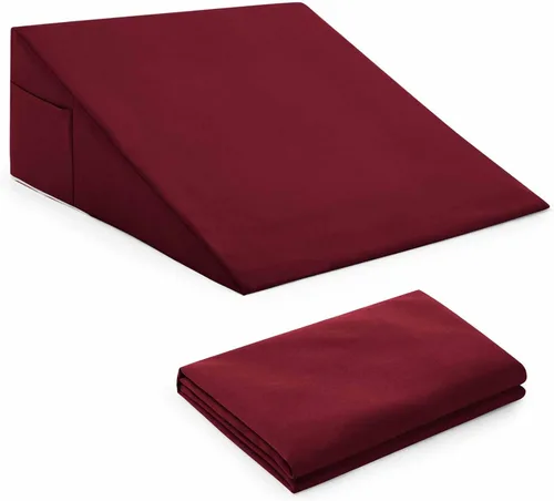 Vista 14 de Horbaunal Funda de Almohada de Cuña de Cama Azul con Diseño de Cremallera, Protector de Almohada de Cuña con Bolsillo Lateral para Almacenamiento