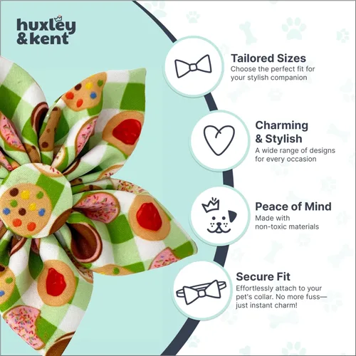 Vista 5 de Huxley & Kent Lazo de collar de molinete para perros y gatos, monstruo de galletas, pequeño