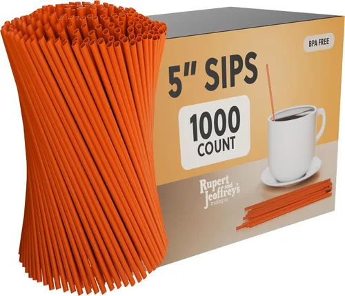 Vista 17 de Pajita Agitadora de Café de Plástico Desechable - Palito Agitador de Sorber de 5 Pulgadas (Negro, 1,000 unidades) Pajitas de café y pajitas