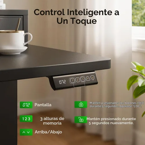 Vista 9 de FEZIBO - Escritorio eléctrico de altura ajustable de 48 x 24 pulgadas con cajón doble, escritorio para computadora, mesa de pie para oficina en casa