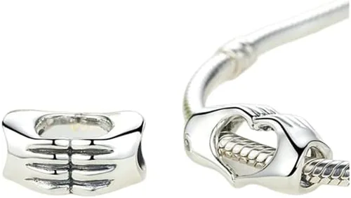 Vista 27 de Abalorio de plata de ley 925 calado para pulseras y collares de abalorios, regalos de joyería para mujeres