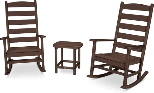 Vista 5 de POLYWOOD® Juego de mecedoras Shaker, color negro