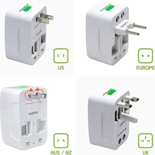 Vista 4 de El adaptador de corriente mundial funciona para Videocon Graphite 1 es universal para el 90% de los viajes entre US/EU/CN/AUS/NZ/UK