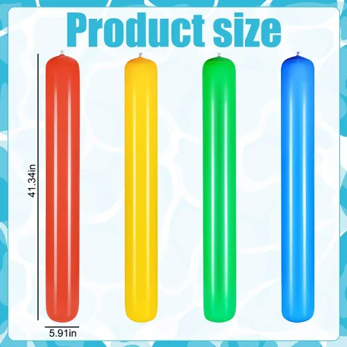 Vista 2 de Palos inflables para piscina de 41.3 pulgadas, fideos inflables coloridos de PVC, juegos de agua al aire libre, juguete para piscina, flotador