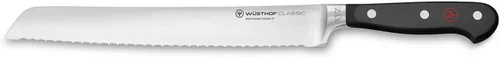Vista 2 de Wusthof - Cuchillo de pan con doble dentadura de 9 pulgadas, clásico, negro, grabado personalizado