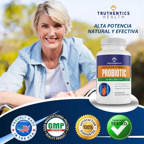 Vista 6 de TRUTHENTICS Probiótico 40 mil millones de CFU Prebiótico para hombres