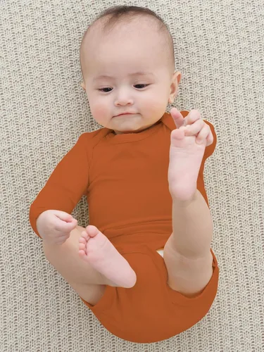 Vista 5 de Body de bebé con puños de manopla, pijama de manga larga de rayón de bambú para niños y niñas