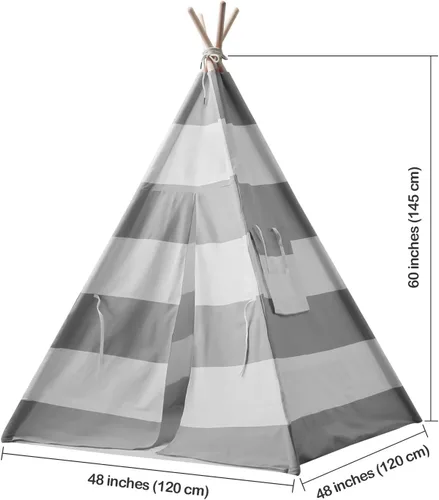 Vista 5 de Tienda de campaña tipi para niños, tienda de campaña tipi para niños, casa de juegos para interiores y exteriores, tienda de campaña para niños