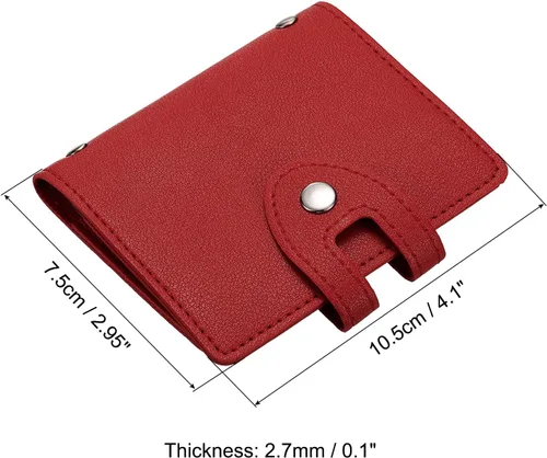 Vista 7 de PATIKIL Soporte para tarjetas de crédito, 1 paquete de cartera delgada de cuero, organizador de almacenamiento de tarjetas de visita con 30 ranuras