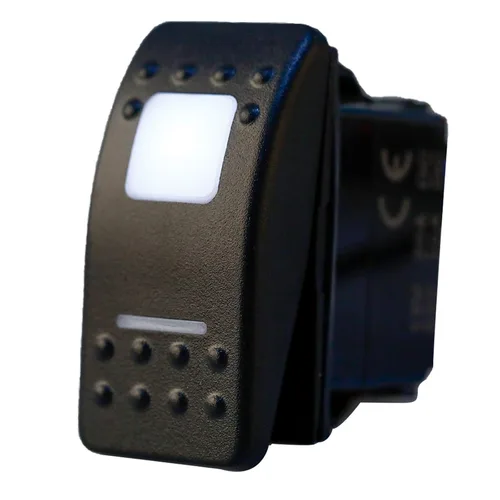 Vista 7 de Amarine Made Interruptor basculante de 12 V 20 A, impermeable, encendido/apagado, 2 posiciones, barco, DPDT, 7 pines con 2 luces LED (azul)