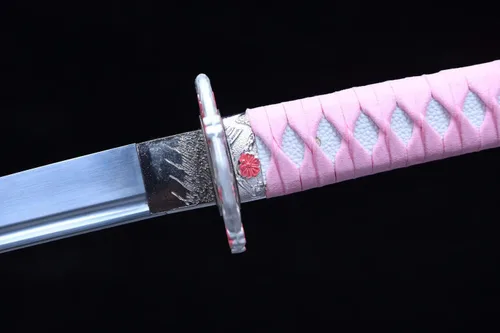 Vista 7 de Katana hecha a mano para niña, espada samurái japonesa real Catanas Japonesas Reales
