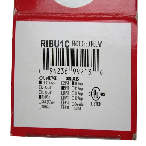Vista 4 de Functional Devices RIBU1C Relé piloto cerrado, 10 Amp Spdt con bobina de 10-30 Vac/Dc/120 Vac