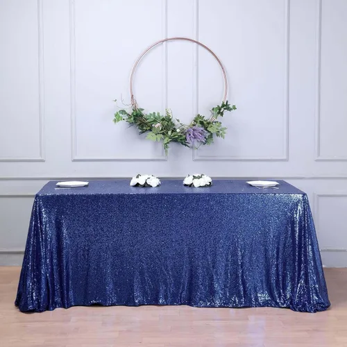 Vista 13 de Efavormart - Mantel redondo de lentejuelas brillantes de 120 pulgadas para banquetes de boda, fiesta, decoración del hogar