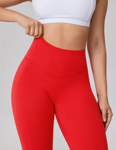 Vista 4 de UNISSU Leggings de entrenamiento de cintura alta sin costura frontal para mujer, pantalones de yoga suaves para gimnasio, mallas atléticas - 25