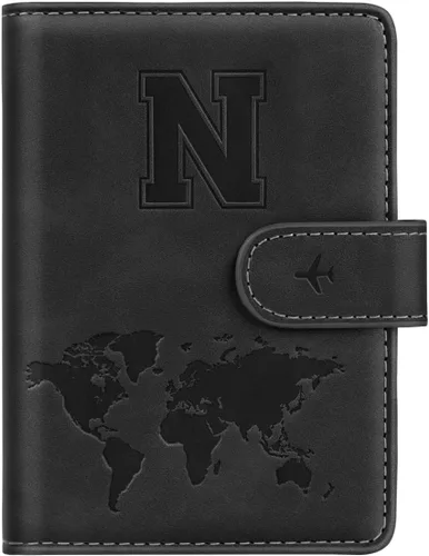 Vista 83 de Funda para Pasaporte Personalizada con Letra de la A a la Z, Billetera de Viaje con Bloqueo RFID, Funda para Pasaporte, Estuche para Pasaporte