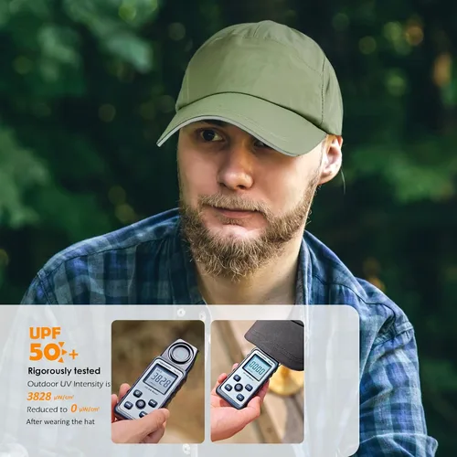 Vista 71 de Gorra de béisbol impermeable para hombre, sombrero de lluvia plegable para correr al aire libre, sombrero de pesca solar